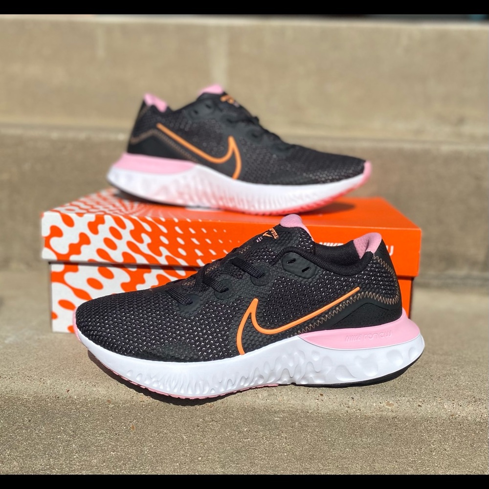 Nike Renew Run Black Pink Orange Running Shoes
